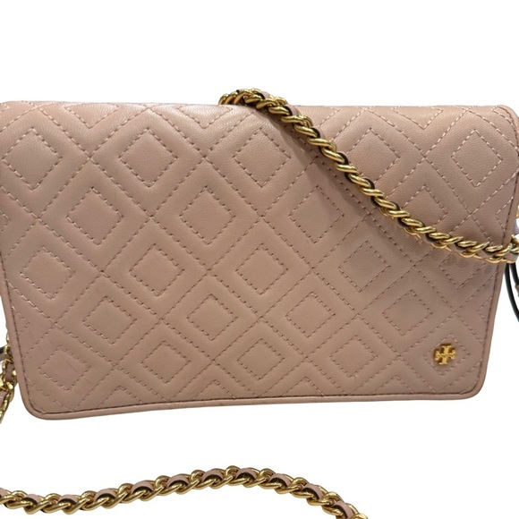 Tory Burch Fleming  Women’s Pale Pink Quilted Leather Crossbody Bag MSRP $348 - Picture 2 of 16